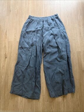Mooshop Slate Blue Gray Relaxed Fit Wide Pants With Pockets L